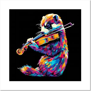 Ferret Playing Violin Posters and Art